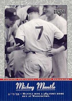 2001 Upper Deck - Pinstripe Exclusives Mickey Mantle #MM13 Mickey Mantle  Front
